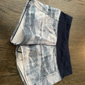 Blue and white lululemon shorts